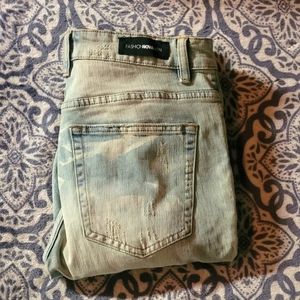 Fashion nova zip bottom jeans